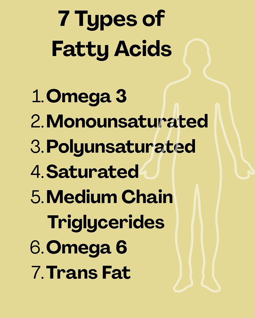 7 types of fatty acids