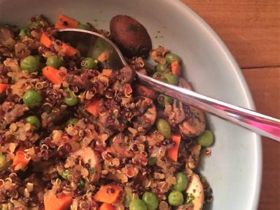 Organic Quinoa with Sweet Peas, Carrots, and Shallots