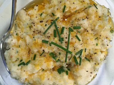Mashed Parsnips with Sriracha Ghee and Herbs