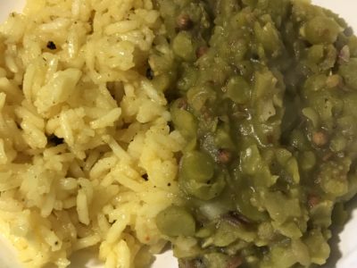 Curried Split Pea Dahl with Rice