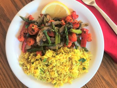 Turmeric Rice and Veggie Saute