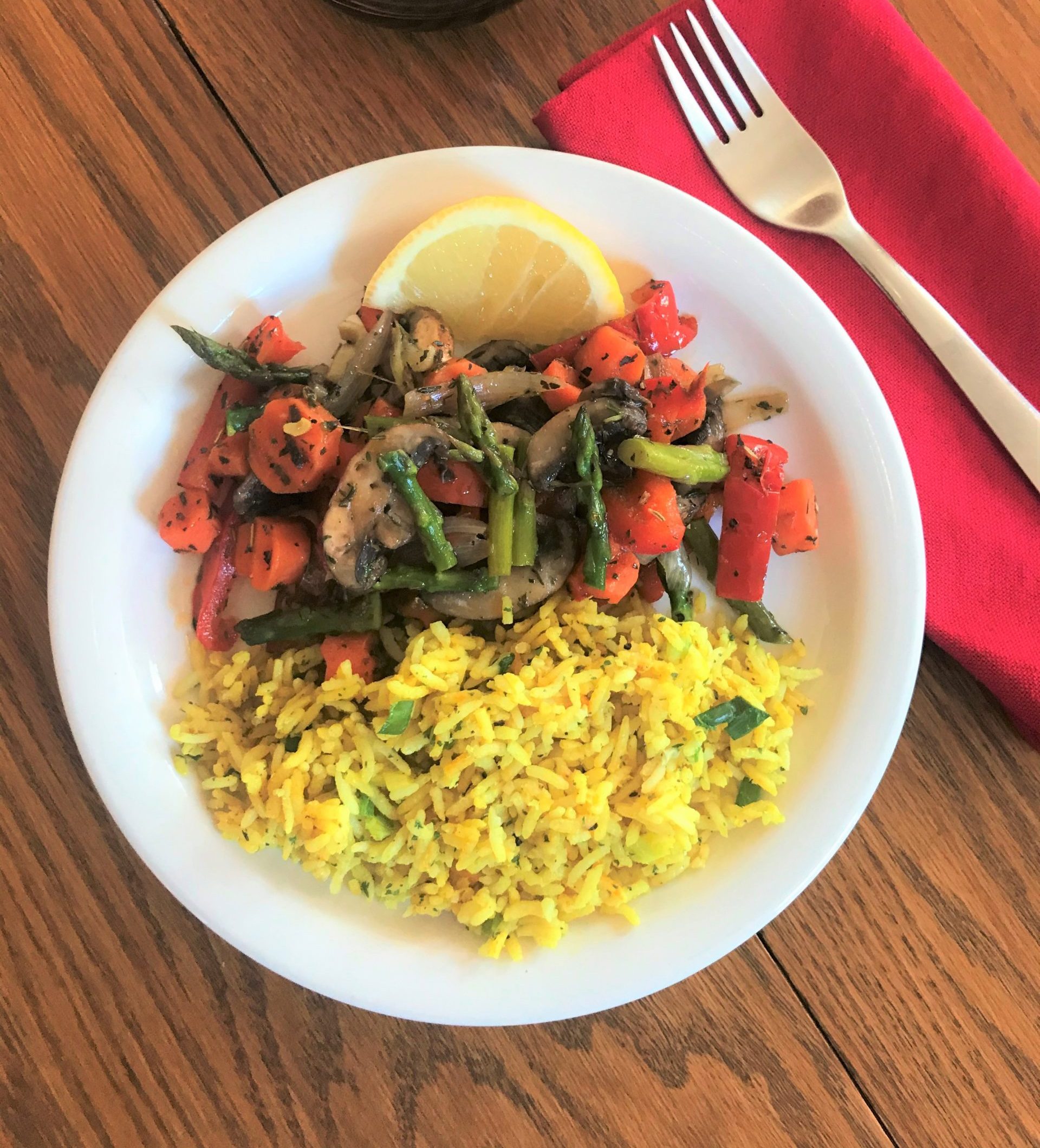 Turmeric Rice and Veggie Saute