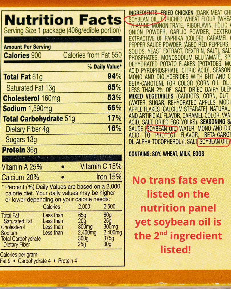trans fat label